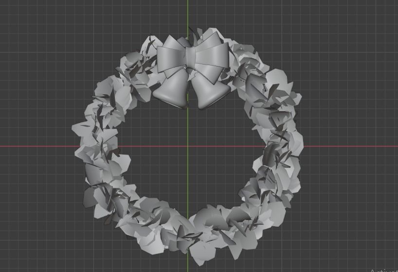 CHRISTMAS WREATH-RING  Low-poly 3D model_9