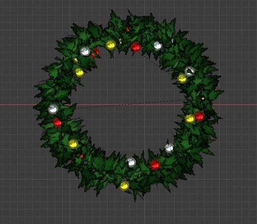 CHRISTMAS WREATH-RING  Low-poly 3D model_5