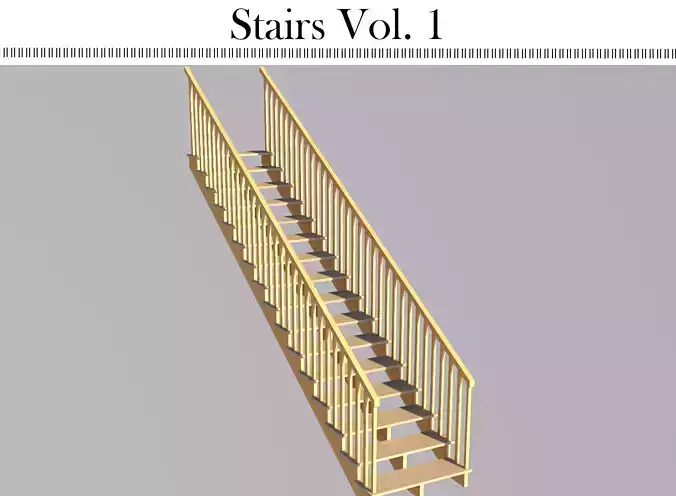 Stairs 3D Model vol 1 Low-poly 3D model