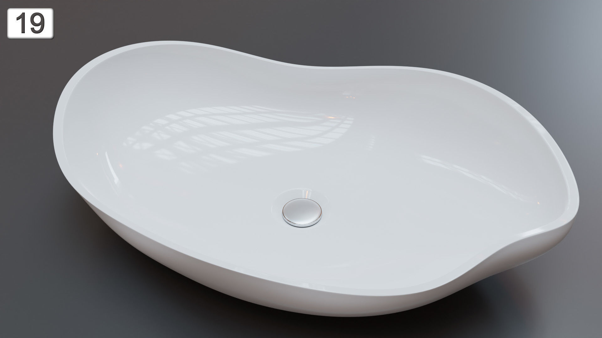 Vessel Sink Number 19 Low-poly 3D model_2