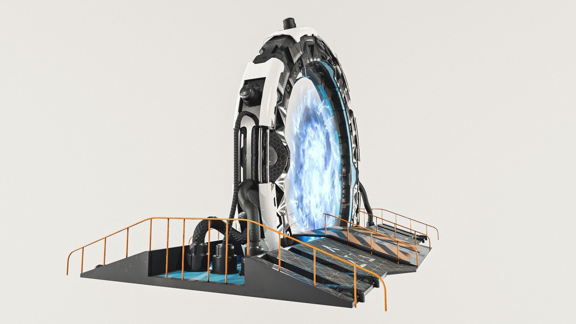 Teleporter space door Low-poly 3D model_4