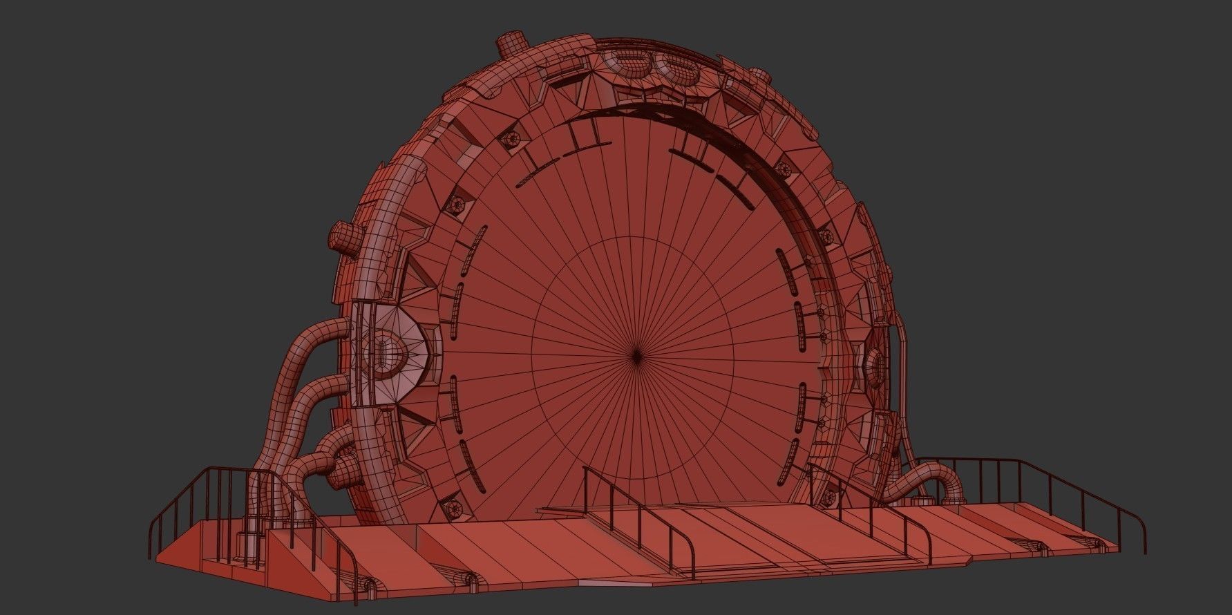 Teleporter space door Low-poly 3D model_20