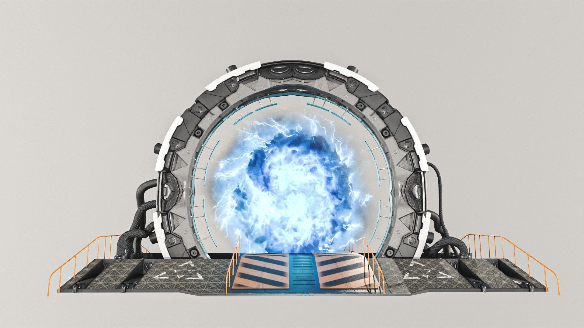 Teleporter space door Low-poly 3D model_7