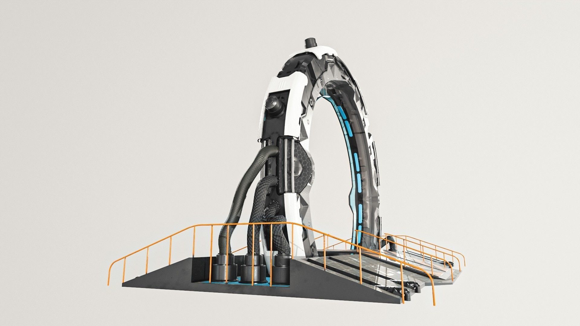 Teleporter space door Low-poly 3D model_15