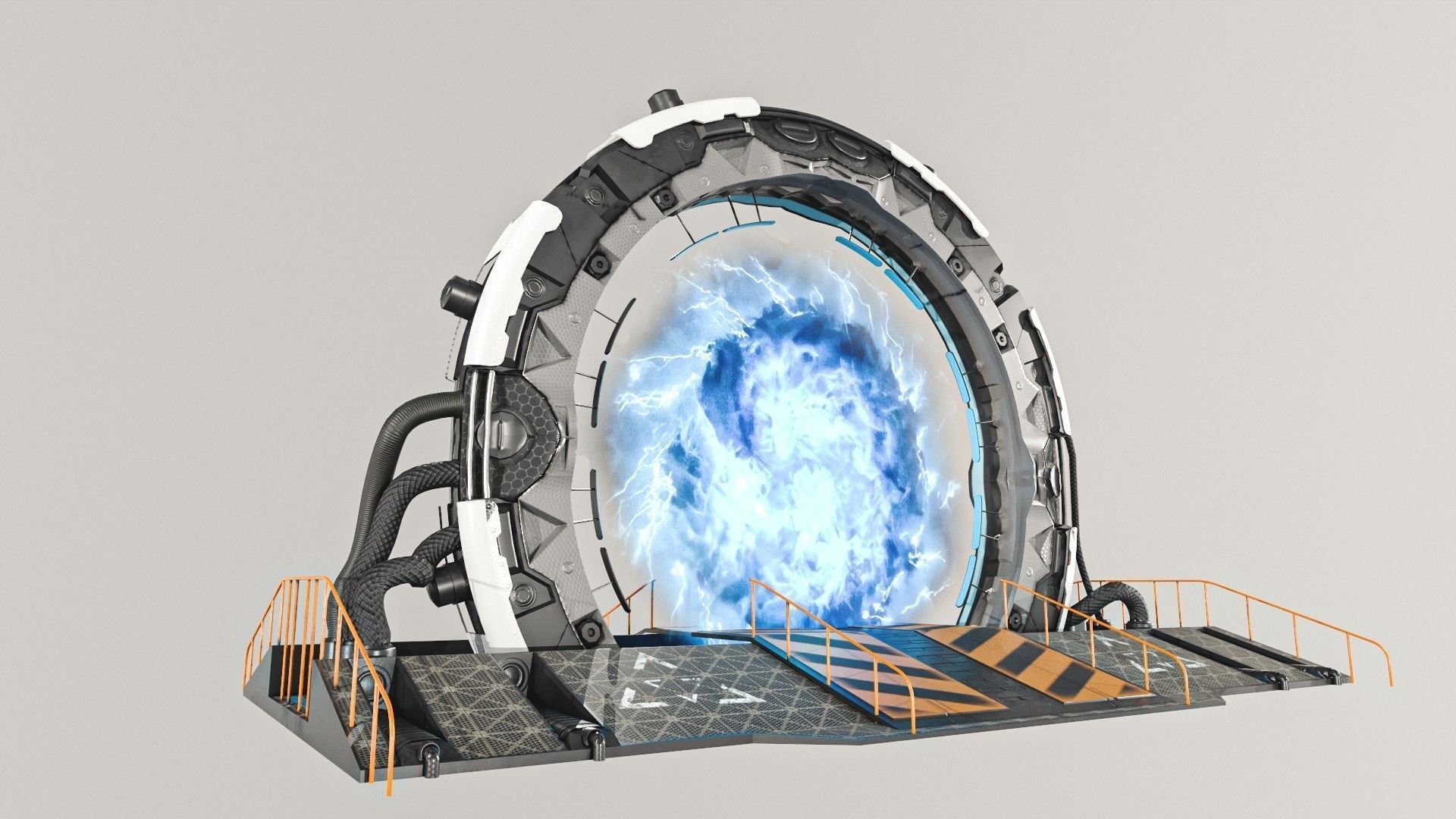 Teleporter space door Low-poly 3D model_5