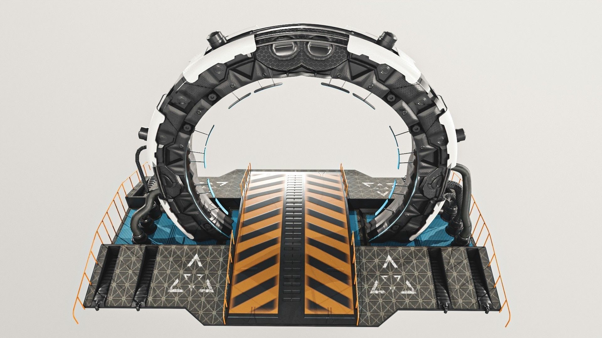 Teleporter space door Low-poly 3D model_14
