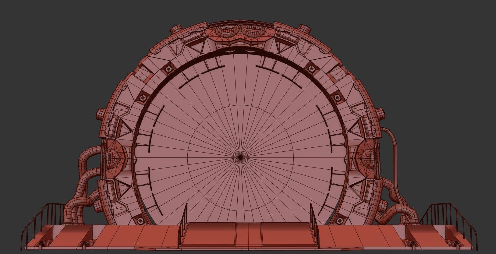 Teleporter space door Low-poly 3D model_19