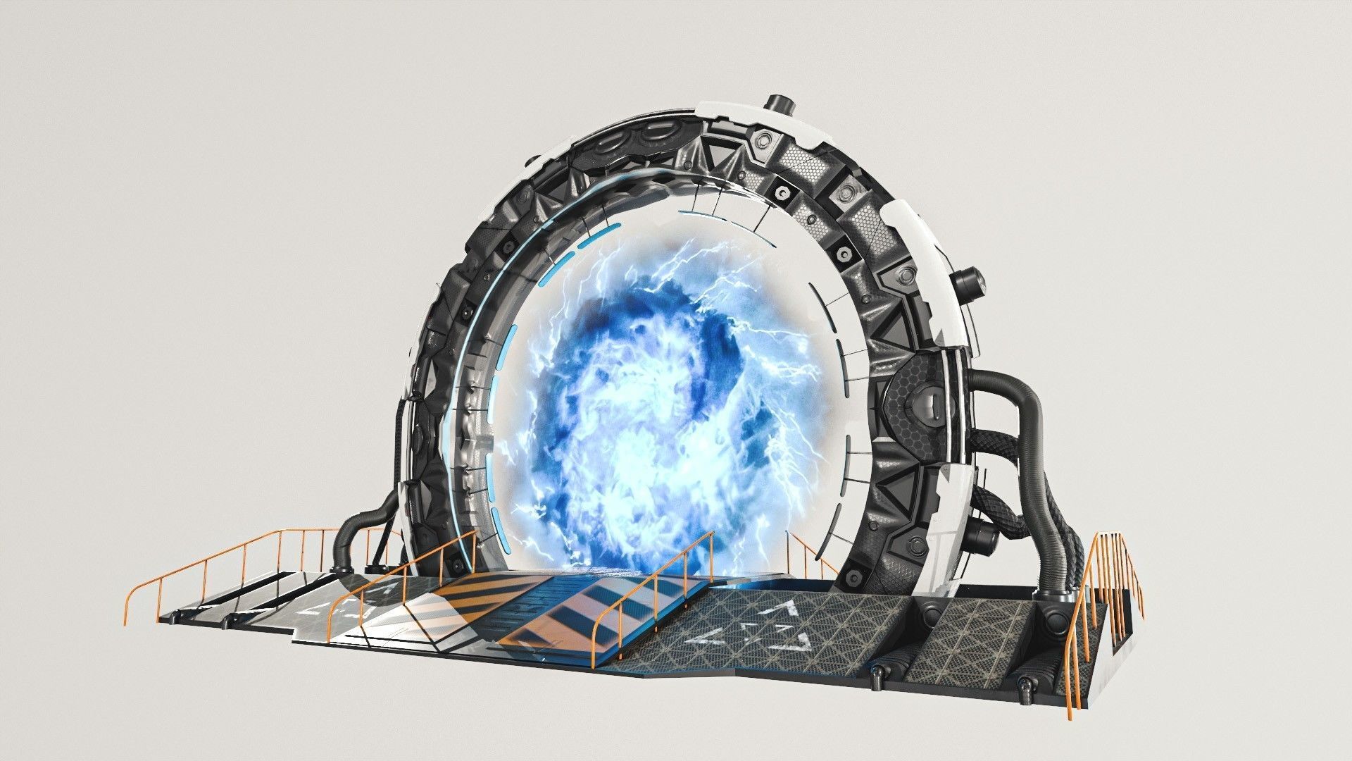 Teleporter space door Low-poly 3D model_6