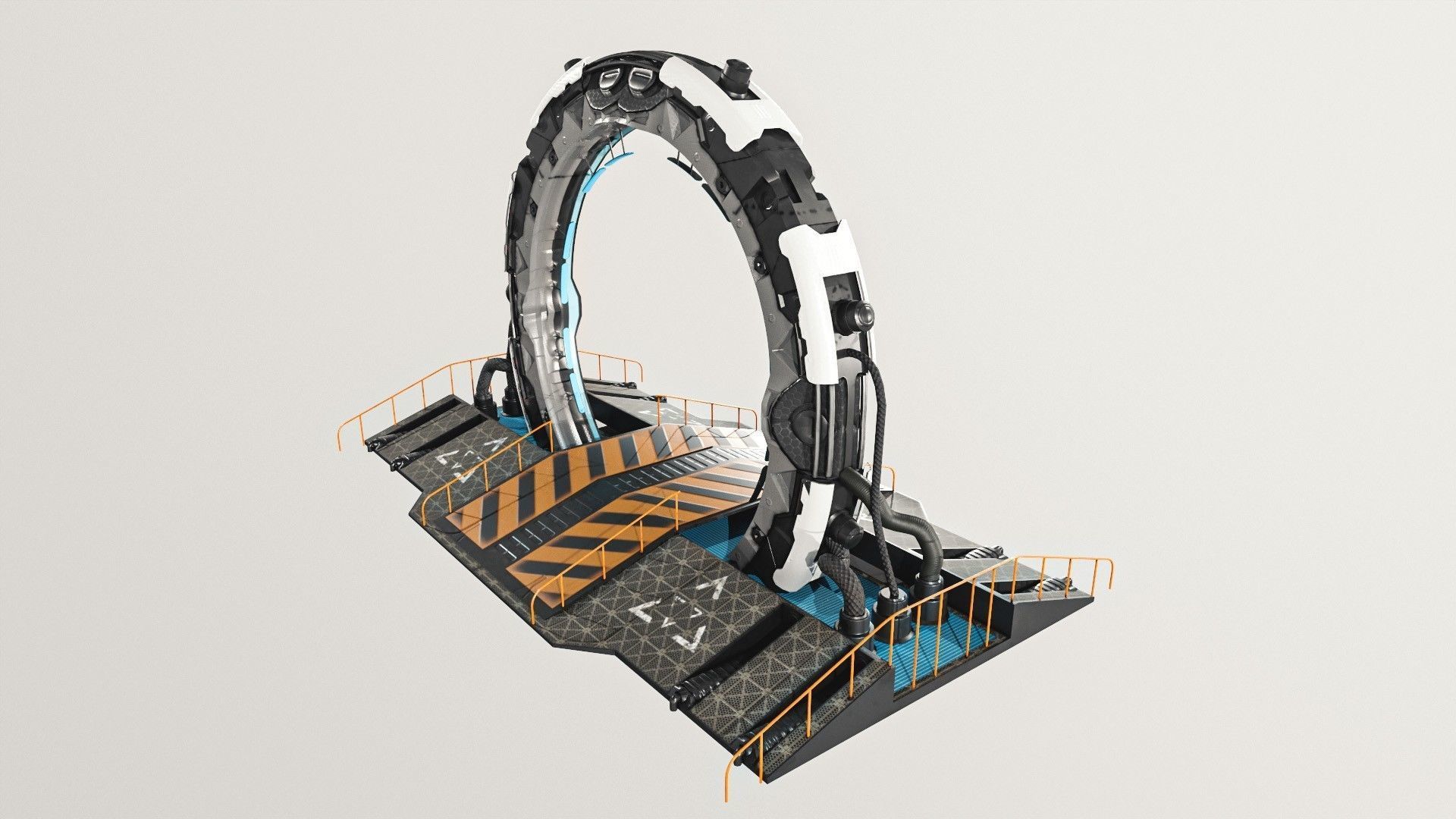 Teleporter space door Low-poly 3D model_8