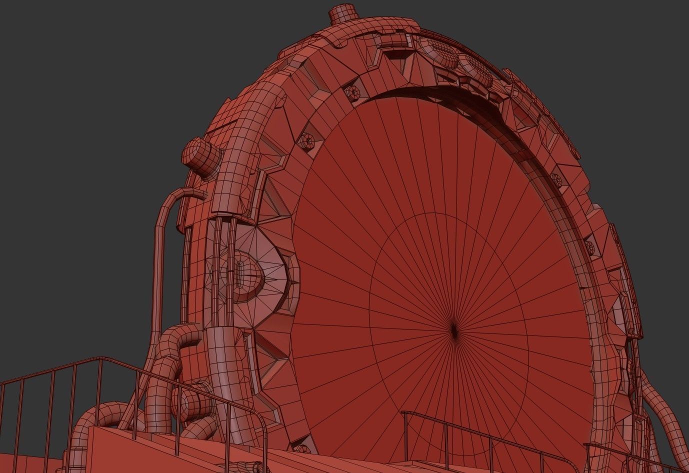 Teleporter space door Low-poly 3D model_21