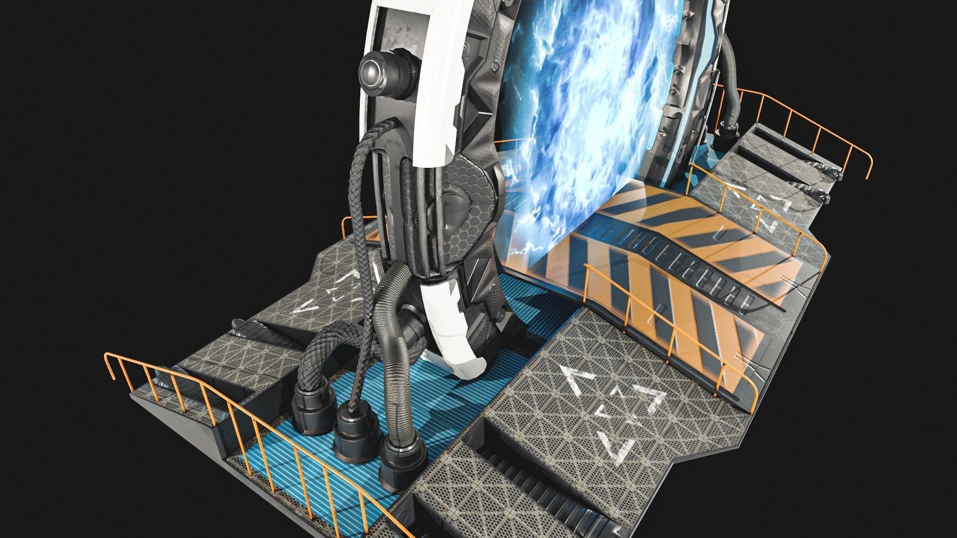 Teleporter space door Low-poly 3D model_12