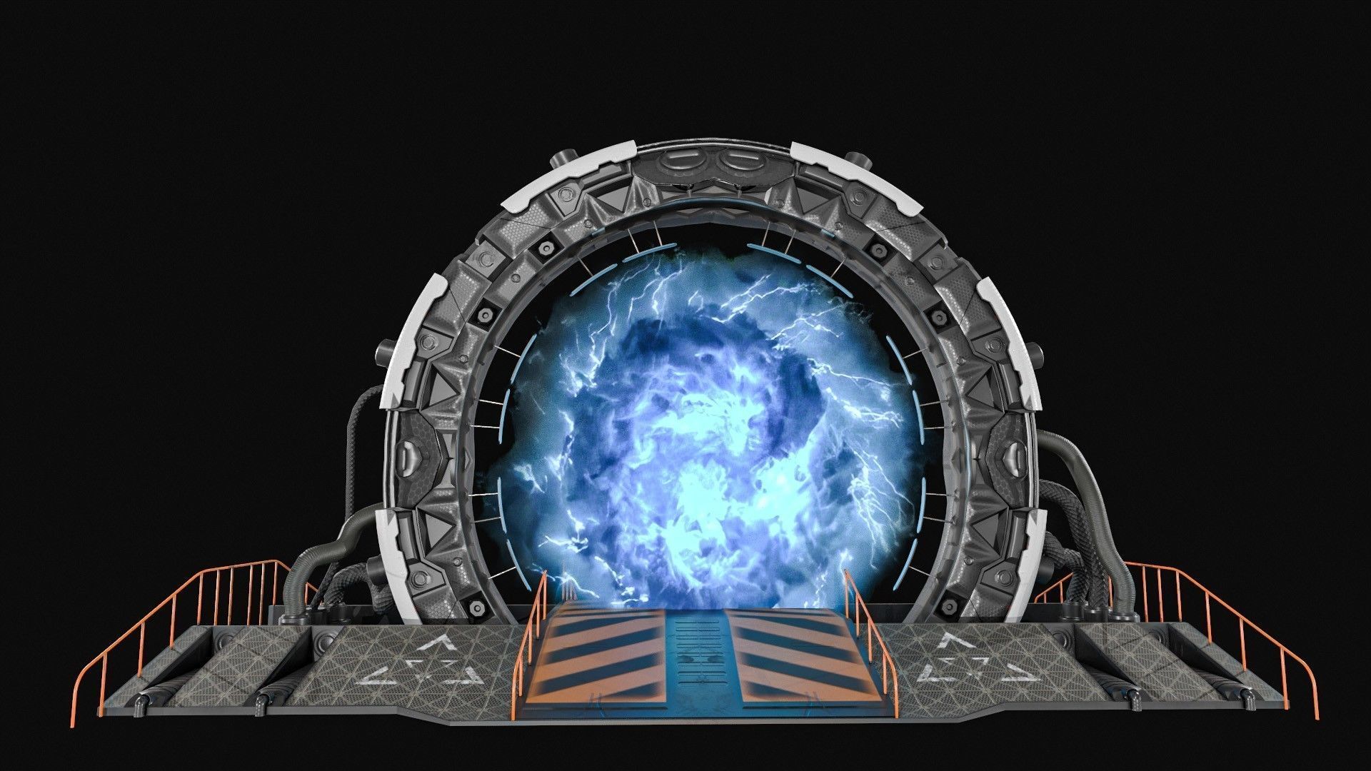 Teleporter space door Low-poly 3D model_3