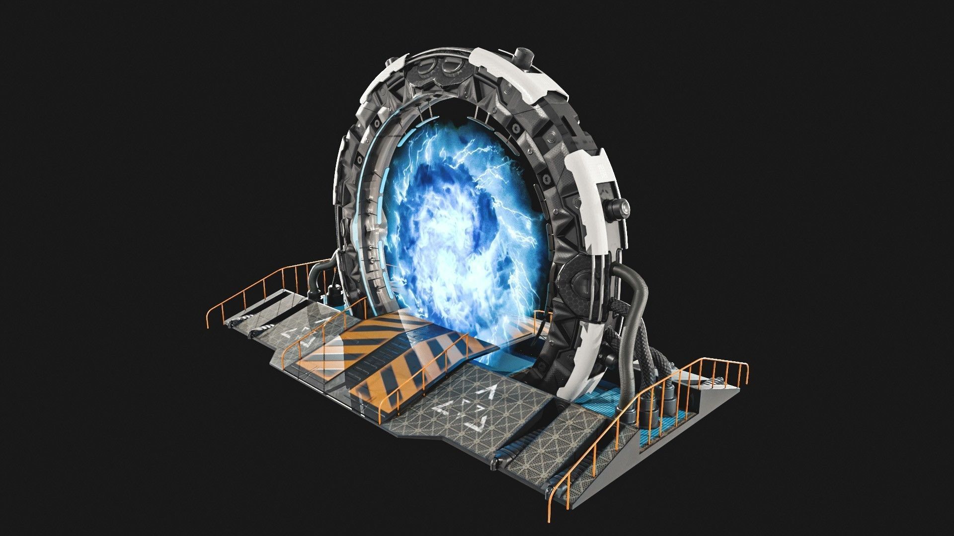 Teleporter space door Low-poly 3D model_1