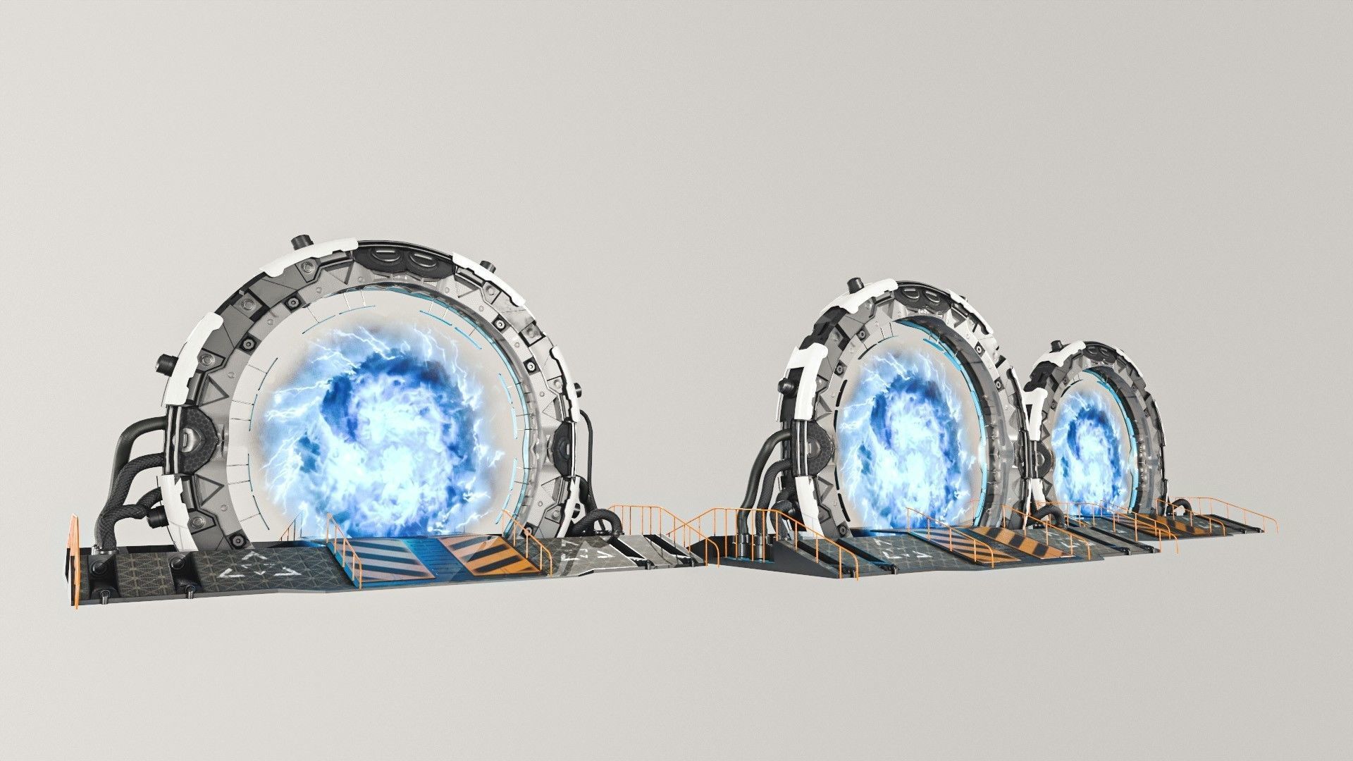 Teleporter space door Low-poly 3D model_13