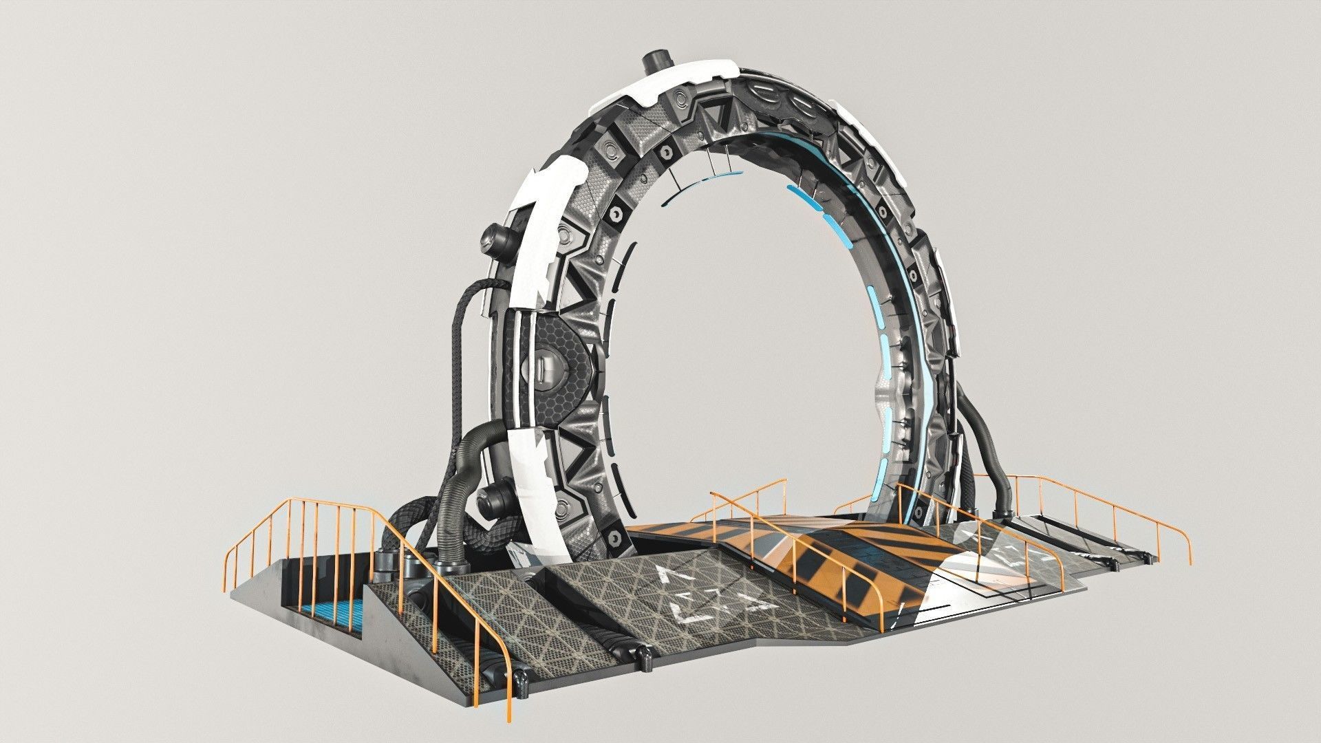 Teleporter space door Low-poly 3D model_2