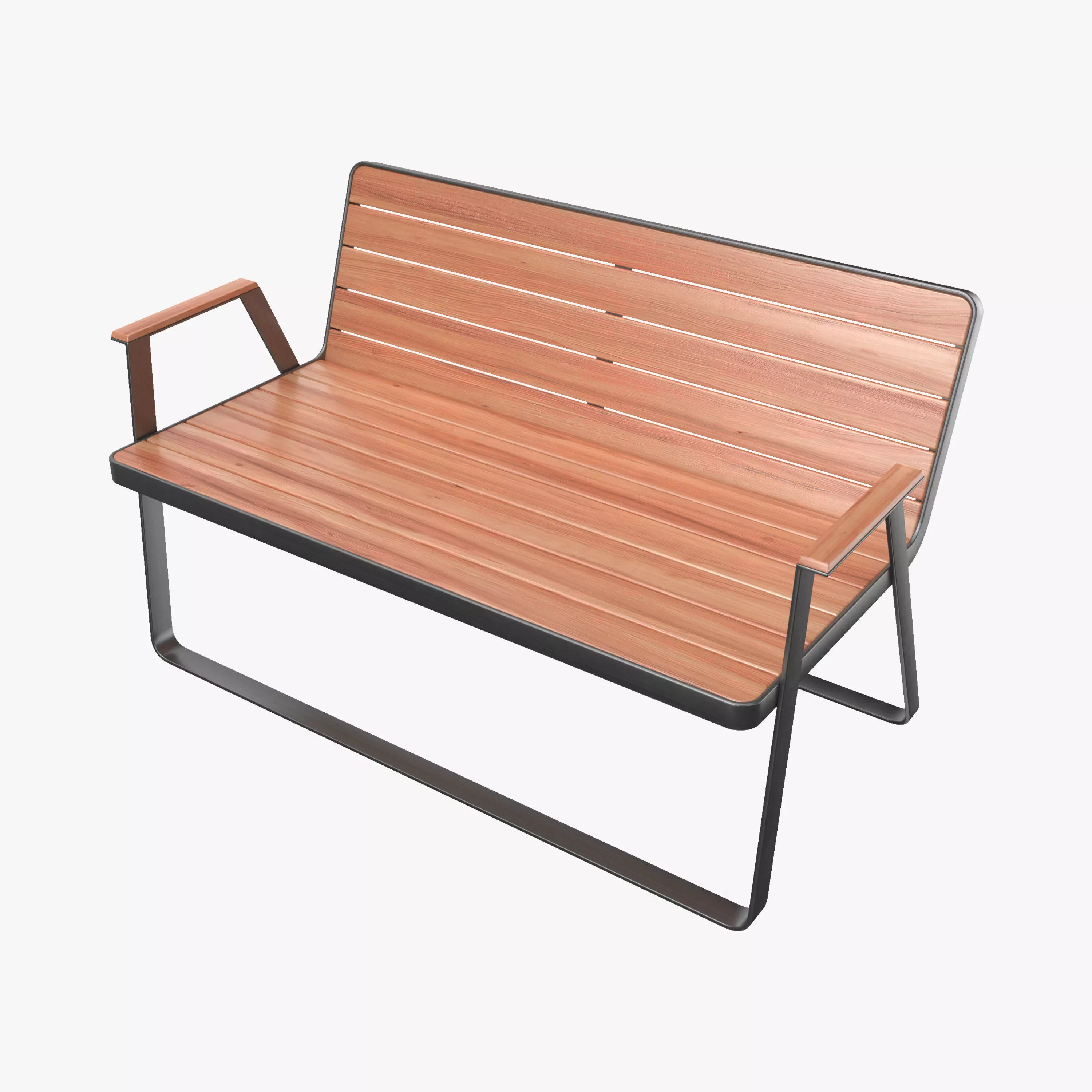 Makemake Teak Garden Bench Two-seated Sofa by Terraforma 3D model_0