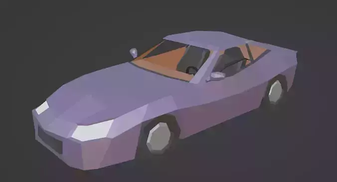 Low-poly Car with interior Low-poly 3D model