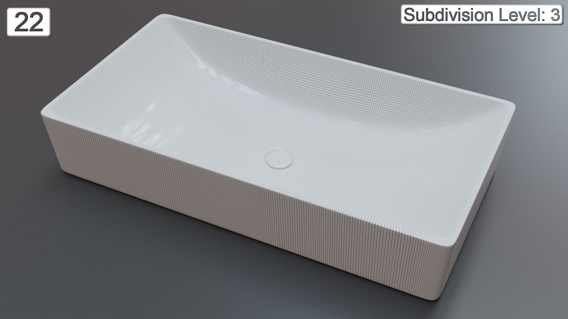 Vessel Sink Number 22 Low-poly 3D model_7