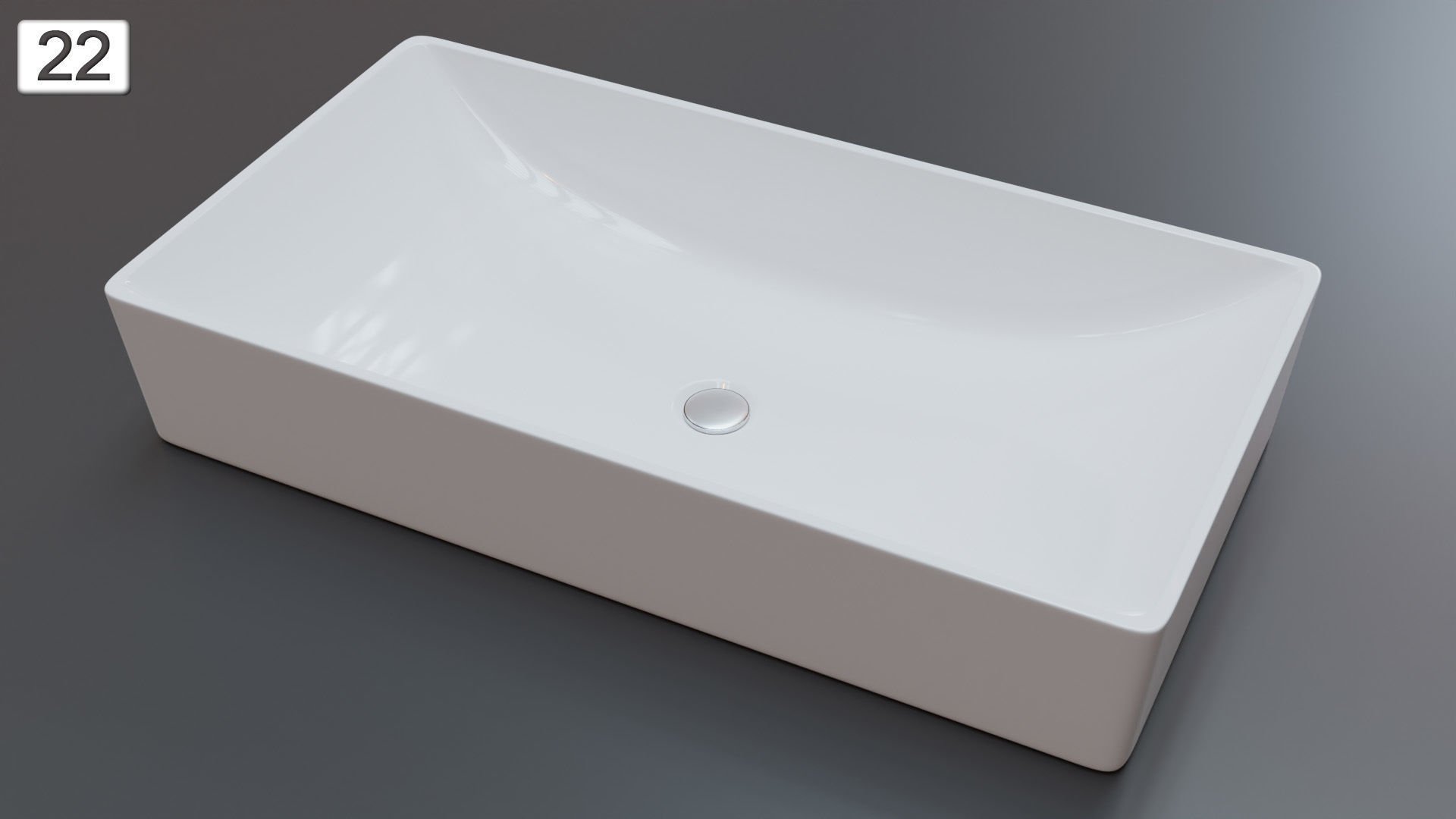 Vessel Sink Number 22 Low-poly 3D model_2