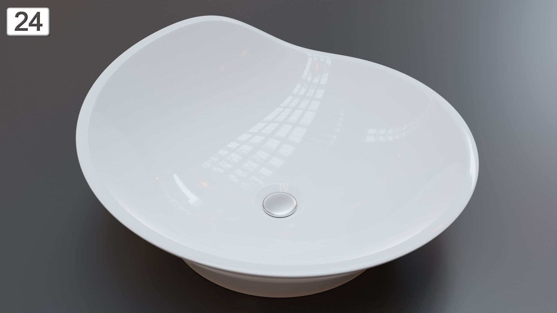 Vessel Sink Number 24 Low-poly 3D model_2