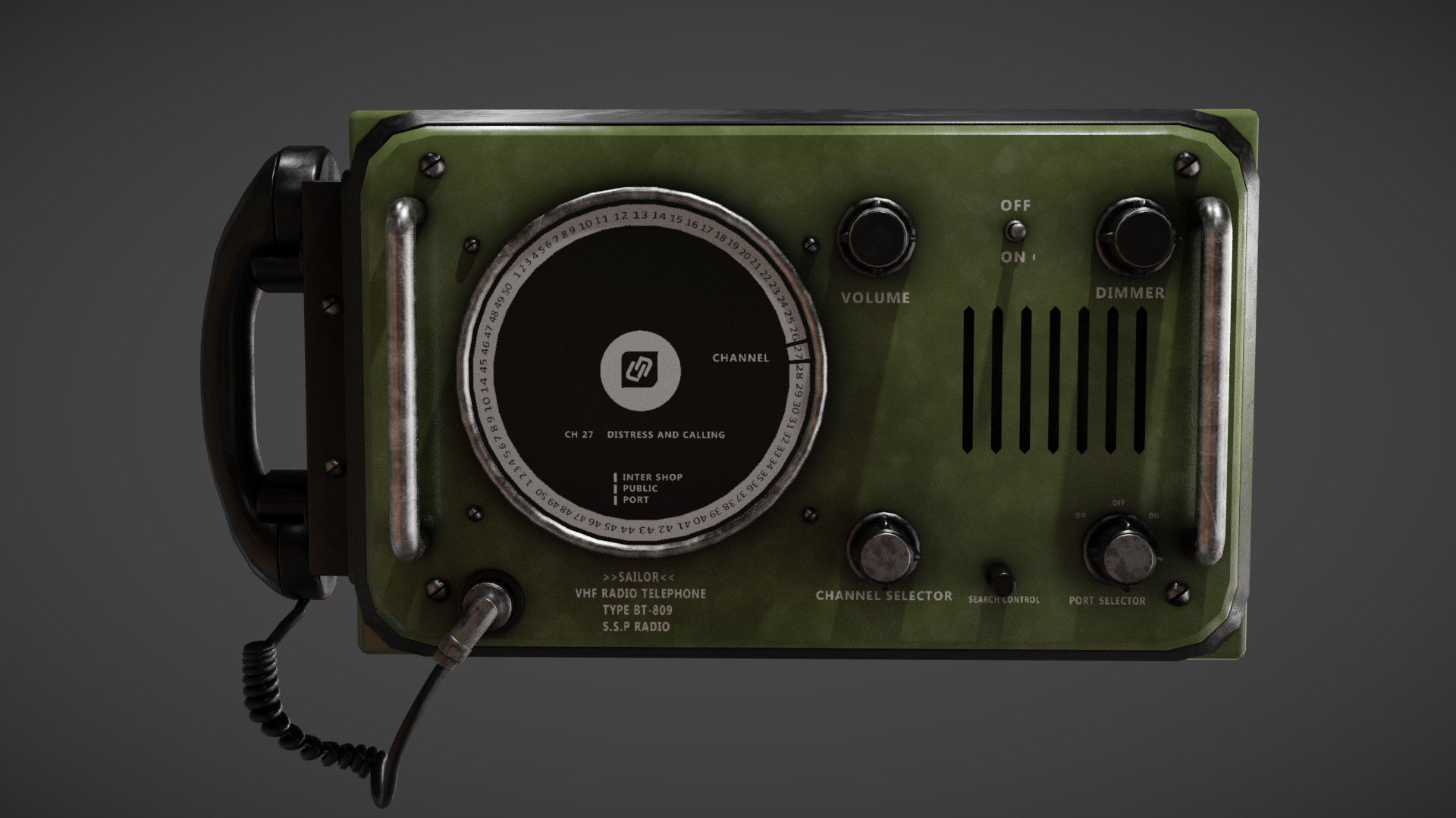 radio phone Low-poly 3D model_1