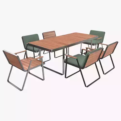 Makemake Teak table with chairs By Terraforma