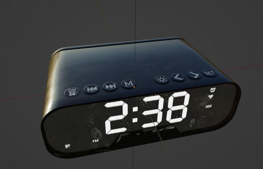 Realistic Digital Alarm Clock 3D model_2