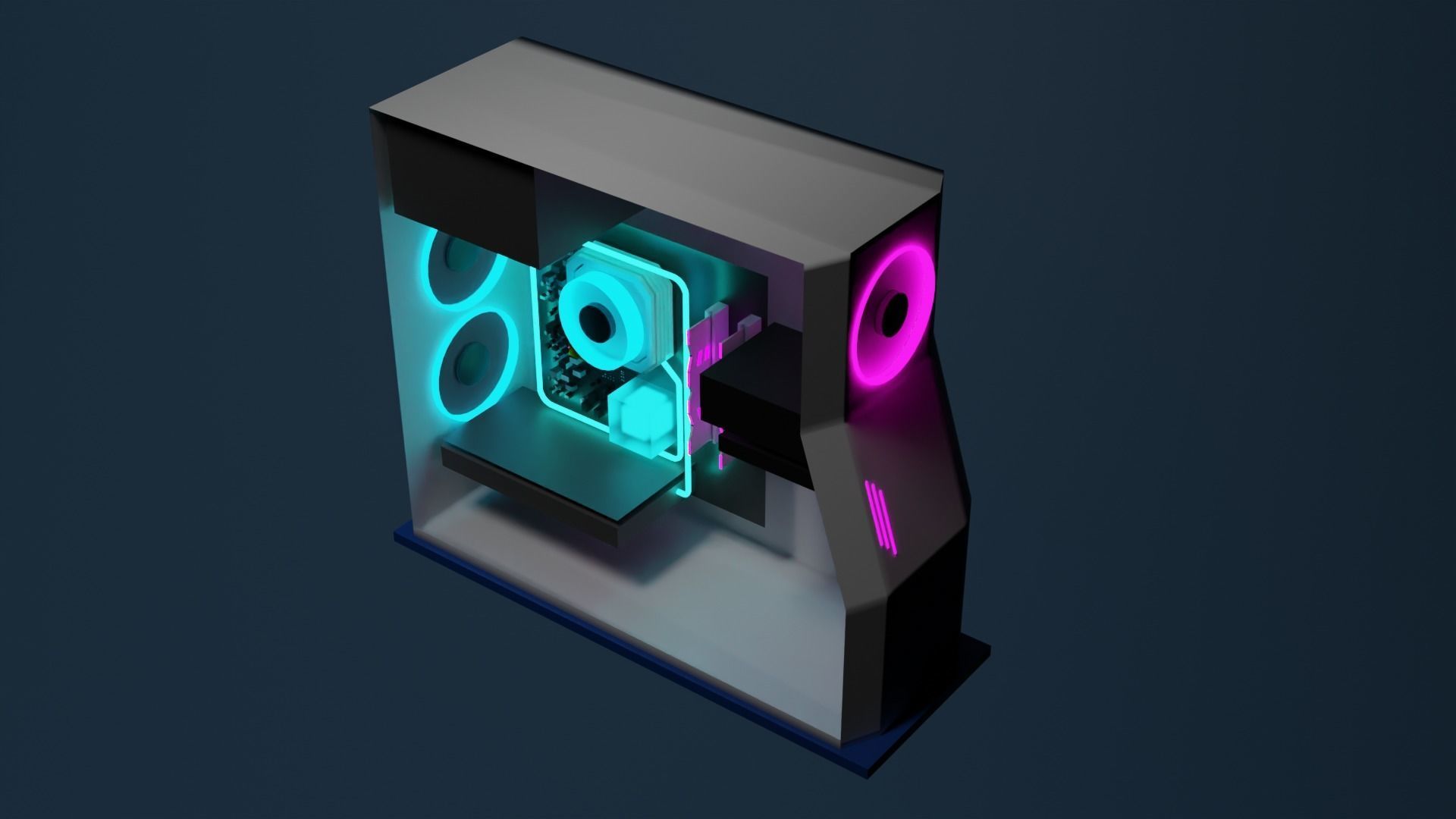 Cpu gaming concepct low poly  Free low-poly 3D model_1
