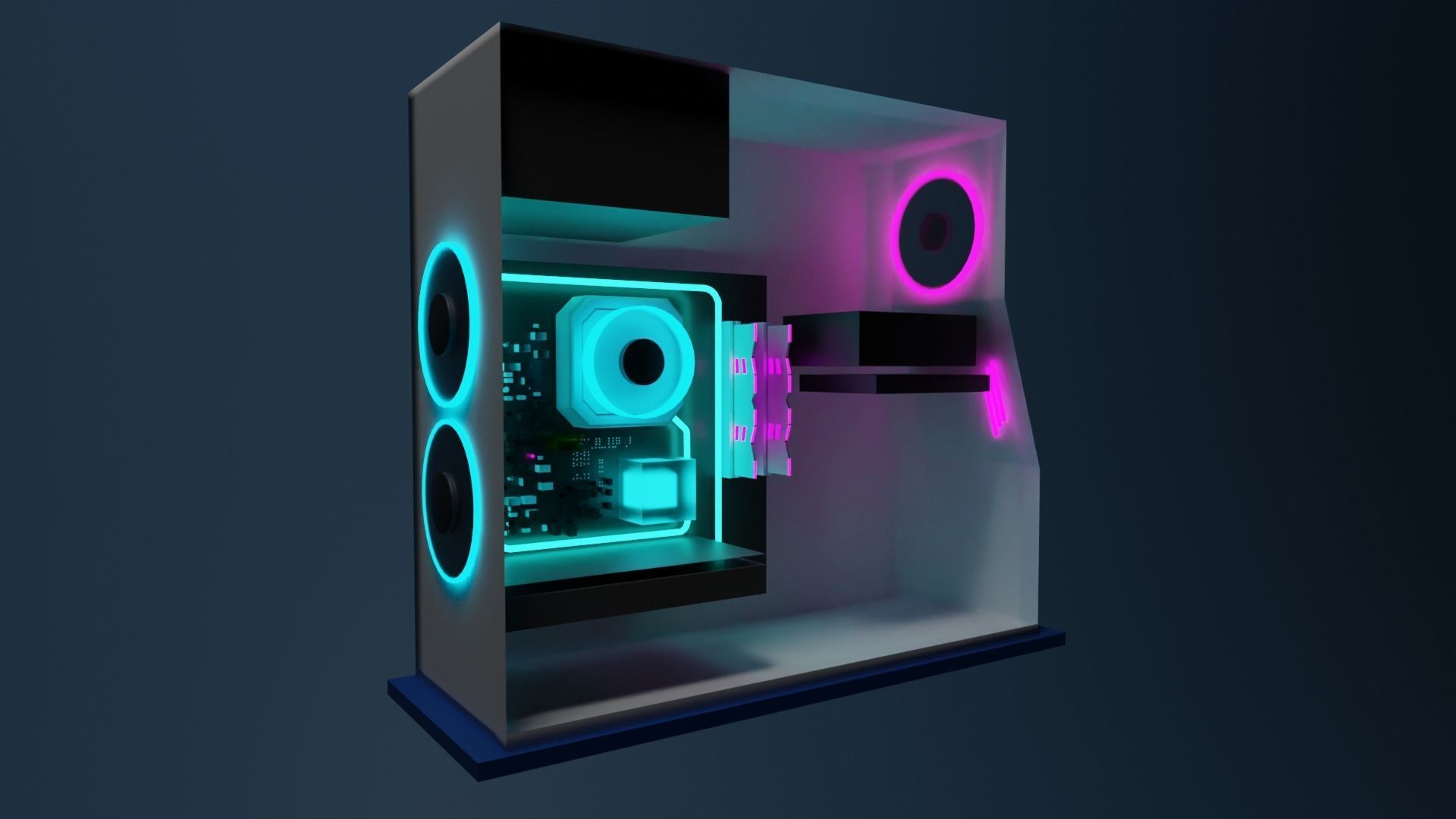 Cpu gaming concepct low poly  Free low-poly 3D model_3