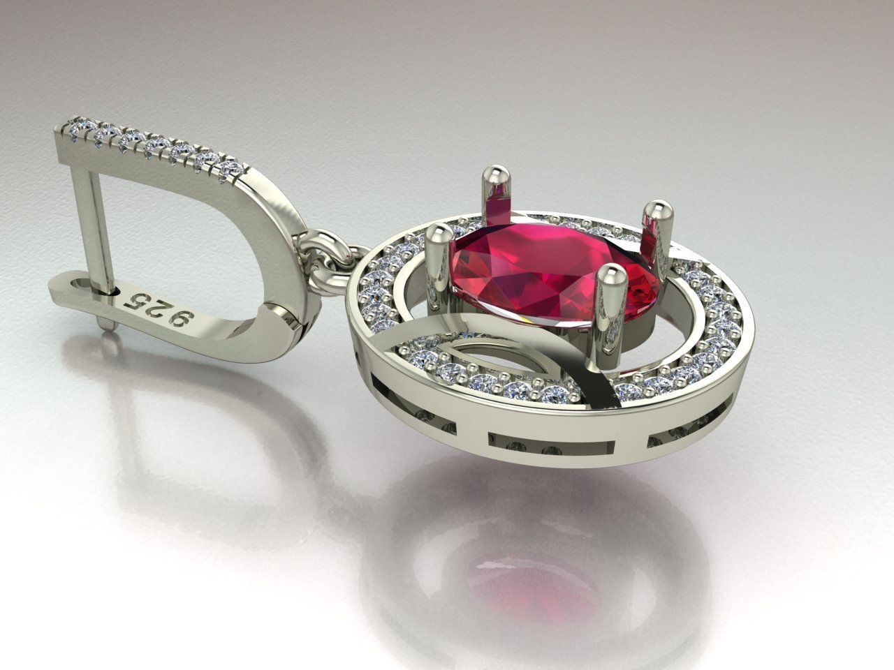 Pendant ruby 3D print model_1