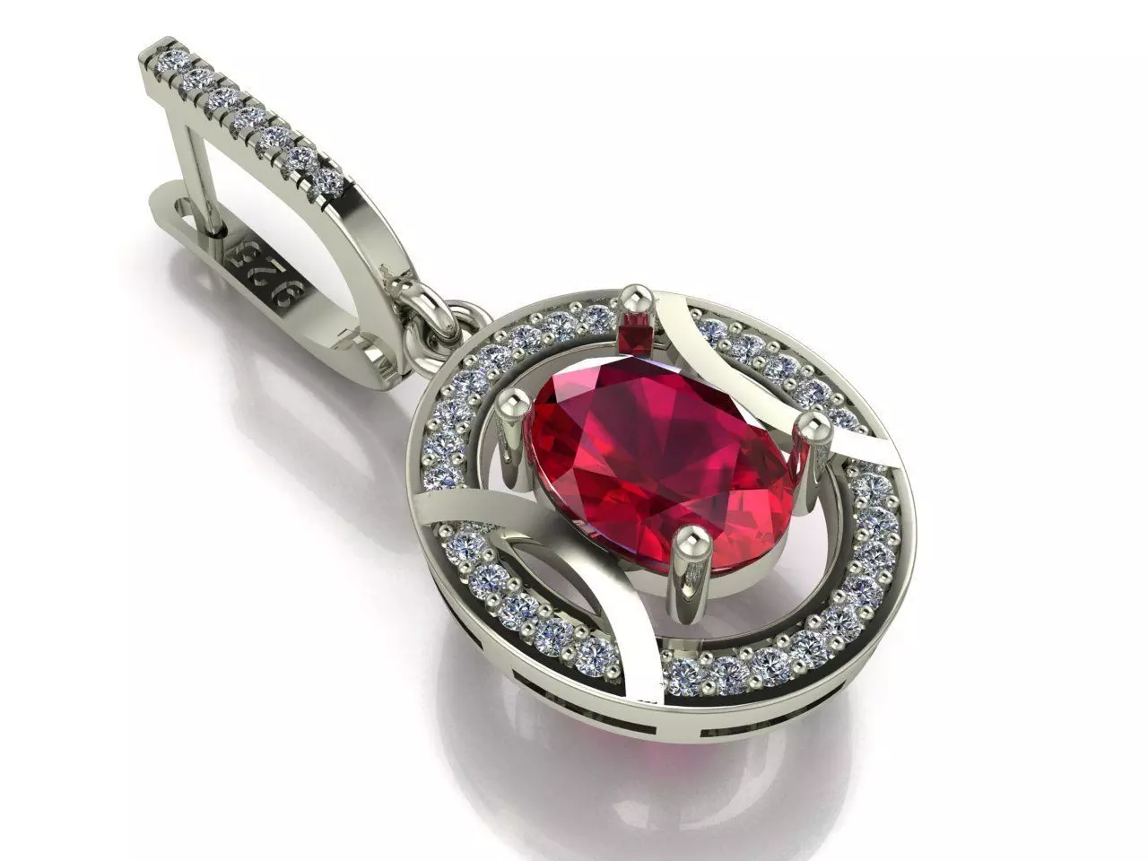 Pendant ruby 3D print model_0