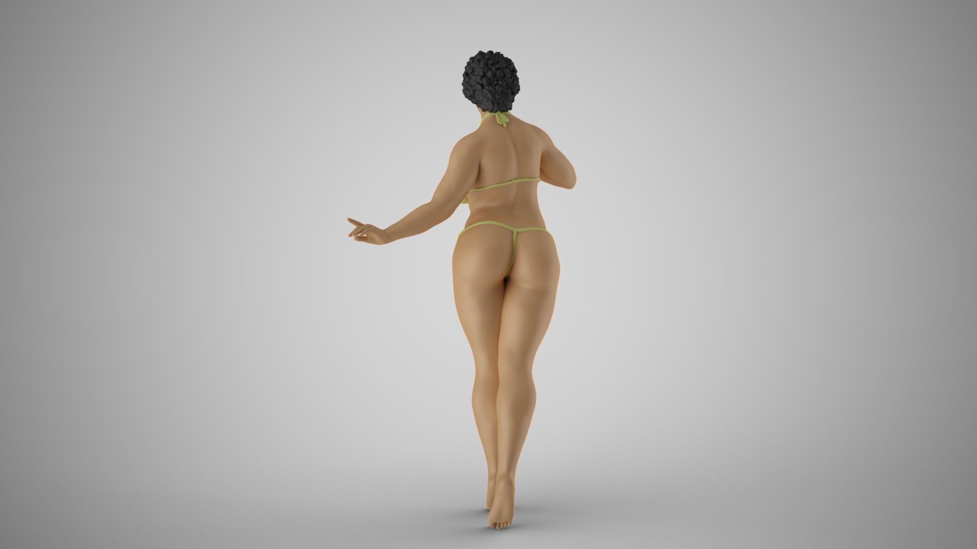 Slenderness woman in bikini 3D print model_8