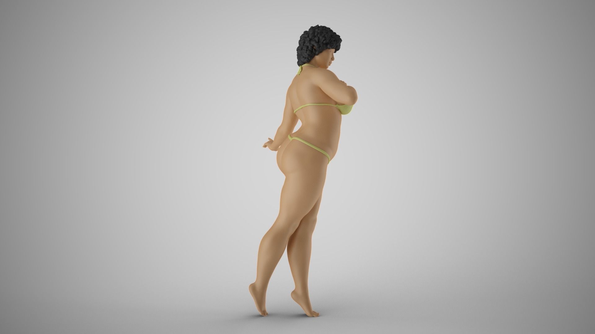 Slenderness woman in bikini 3D print model_6