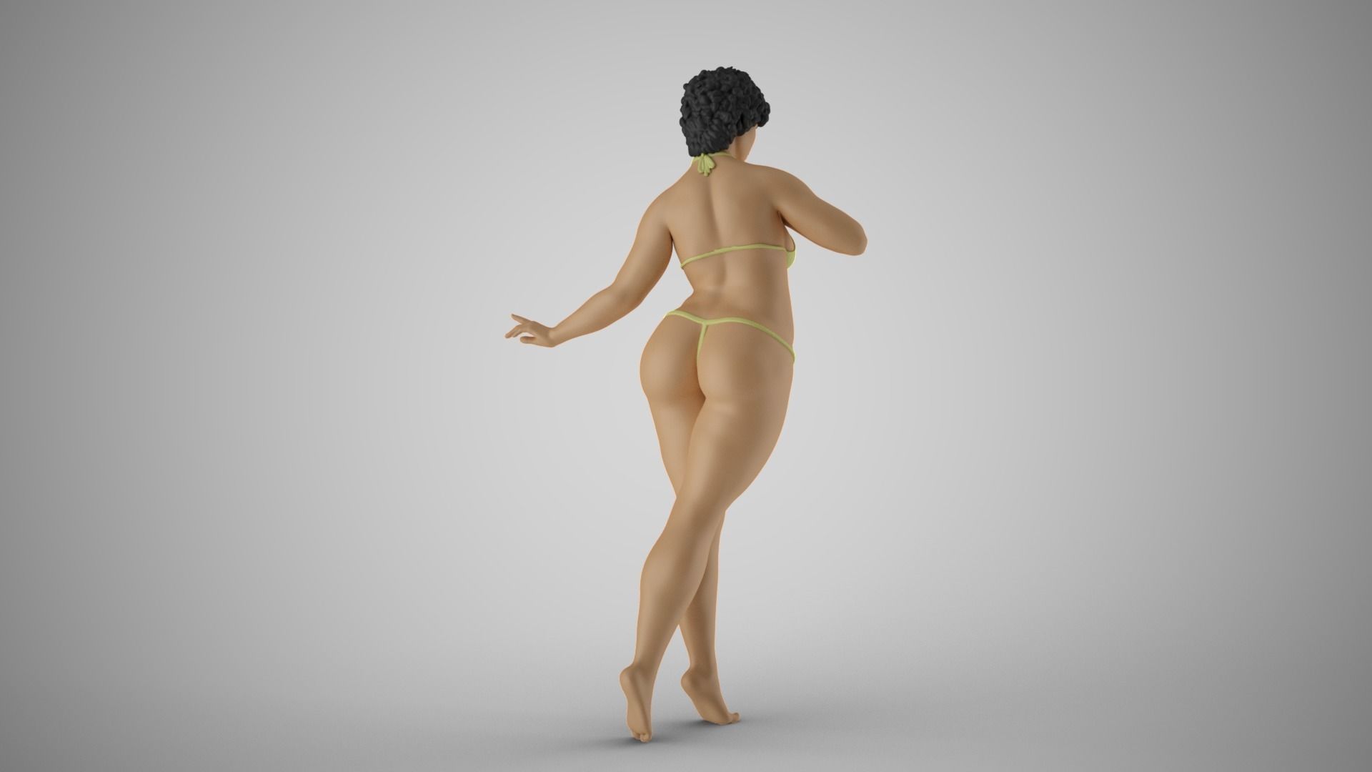 Slenderness woman in bikini 3D print model_7