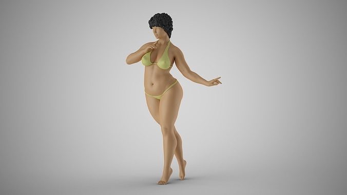 Slenderness woman in bikini 3D print model