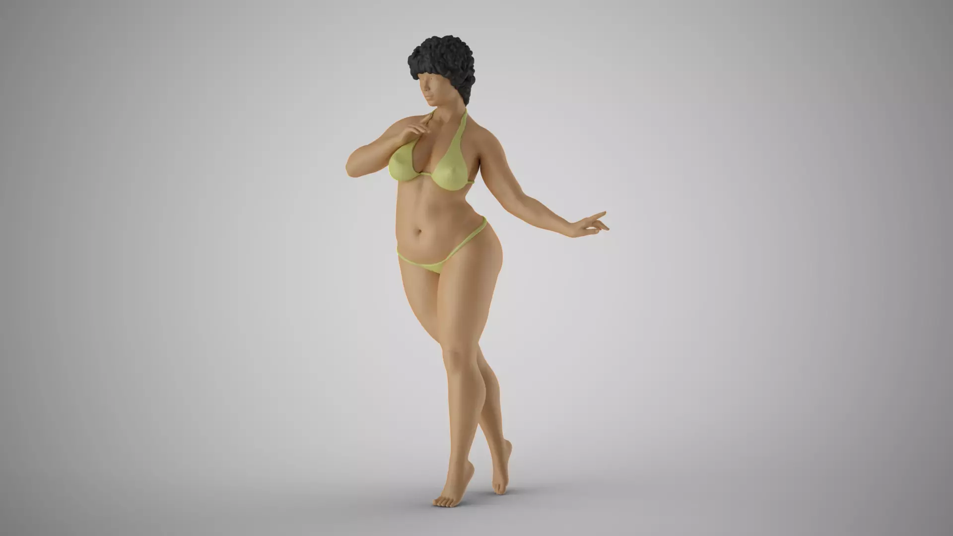 Slenderness woman in bikini 3D print model_0