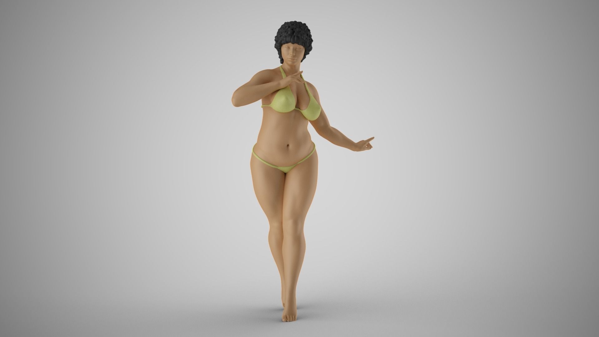 Slenderness woman in bikini 3D print model_4