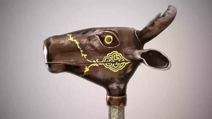 Ox-Head Mace Low-poly 3D model