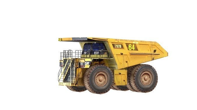 Catterpillar truck Free low-poly 3D model