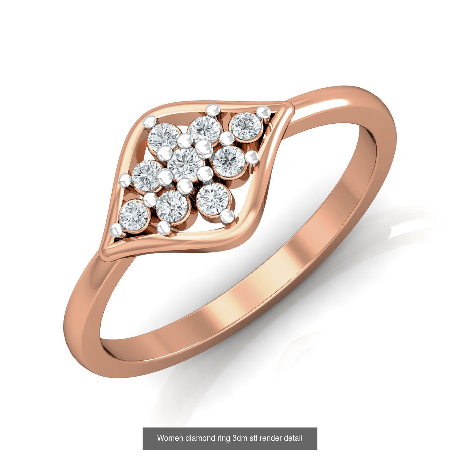 129 Women diamond ring  3dm stl render  3D Model Collection_120