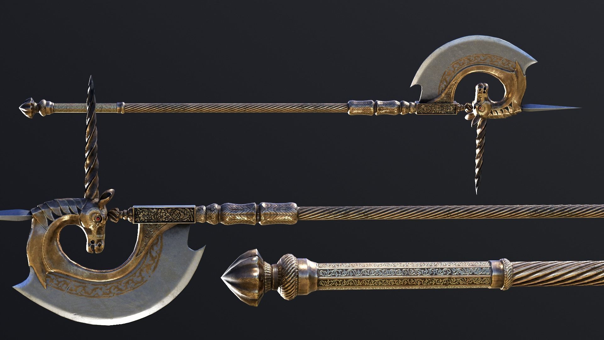 Antelope Tabar Low-poly 3D model_2