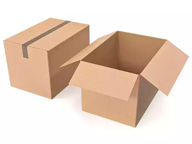 Cardboard boxes sealed with packing 11 3D Model Collection