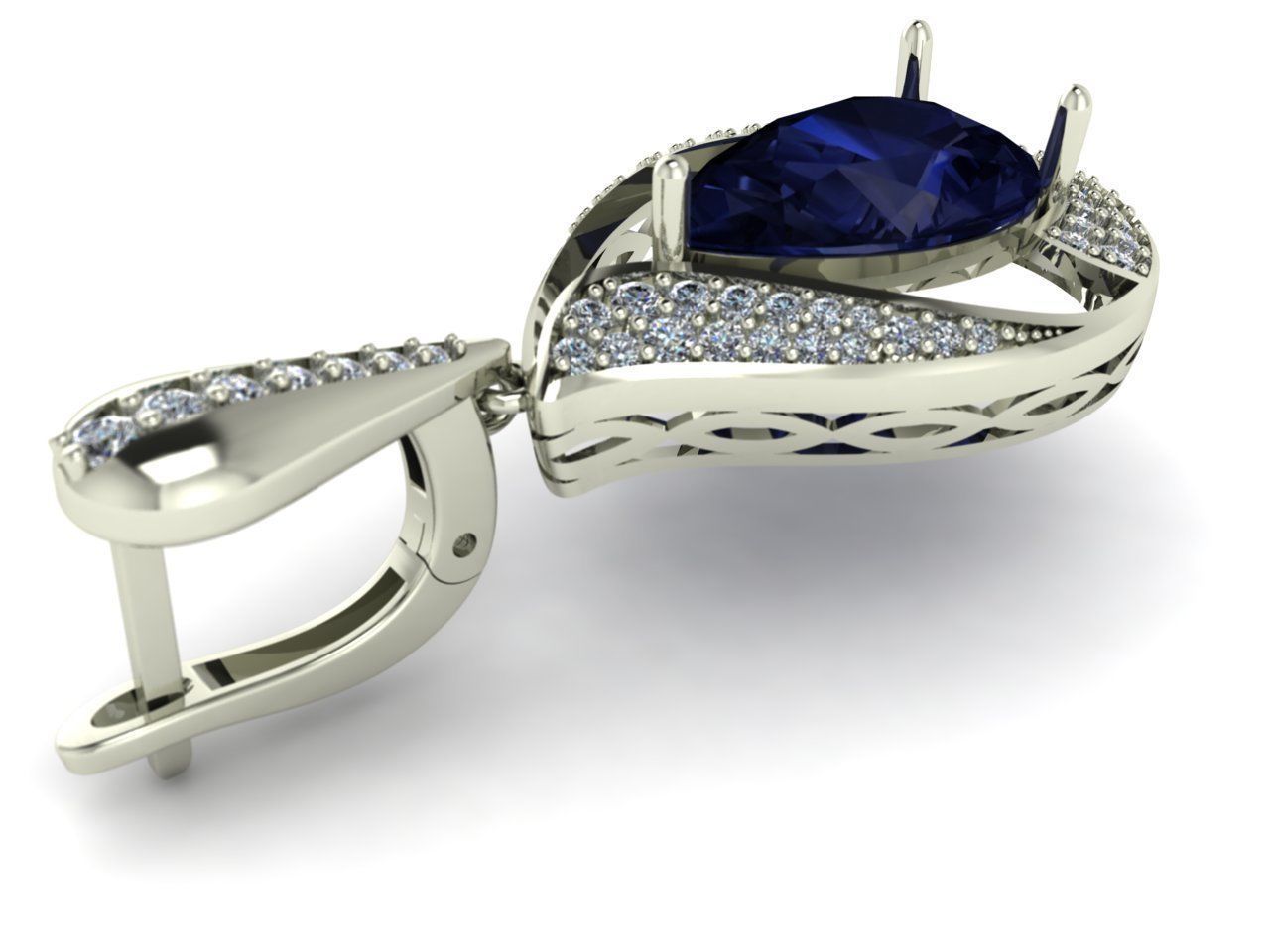 earring ruby 3D print model_1