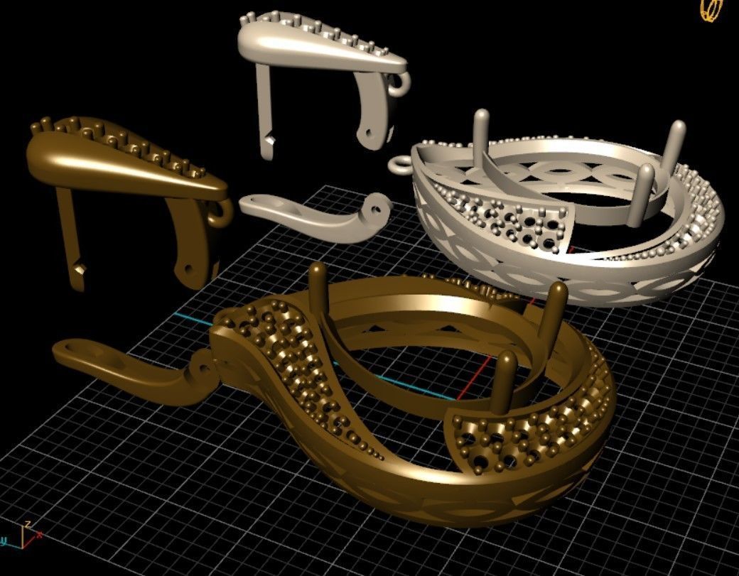 earring ruby 3D print model_5