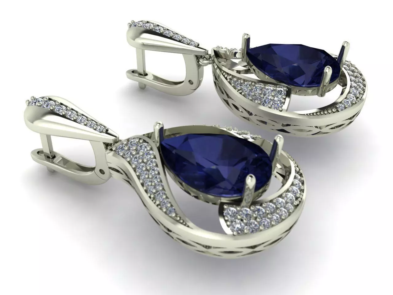 earring ruby 3D print model_0