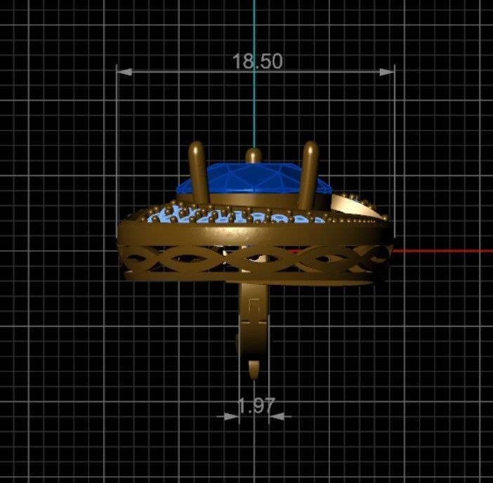 earring ruby 3D print model_4