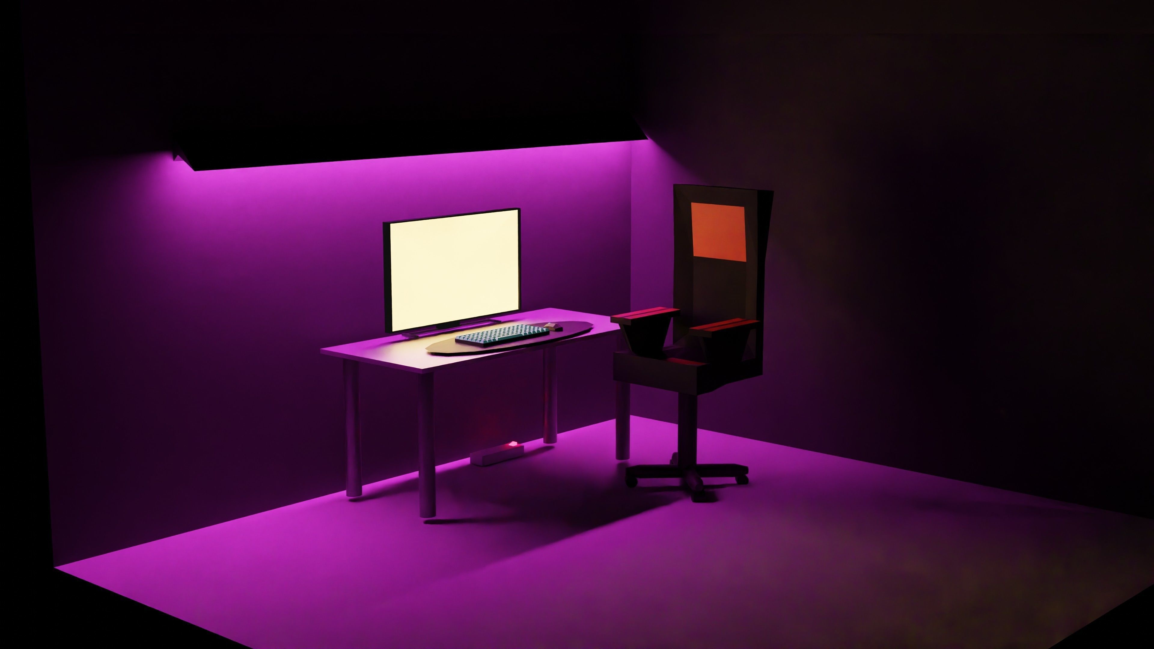 Gaming room low poly 3D model_23