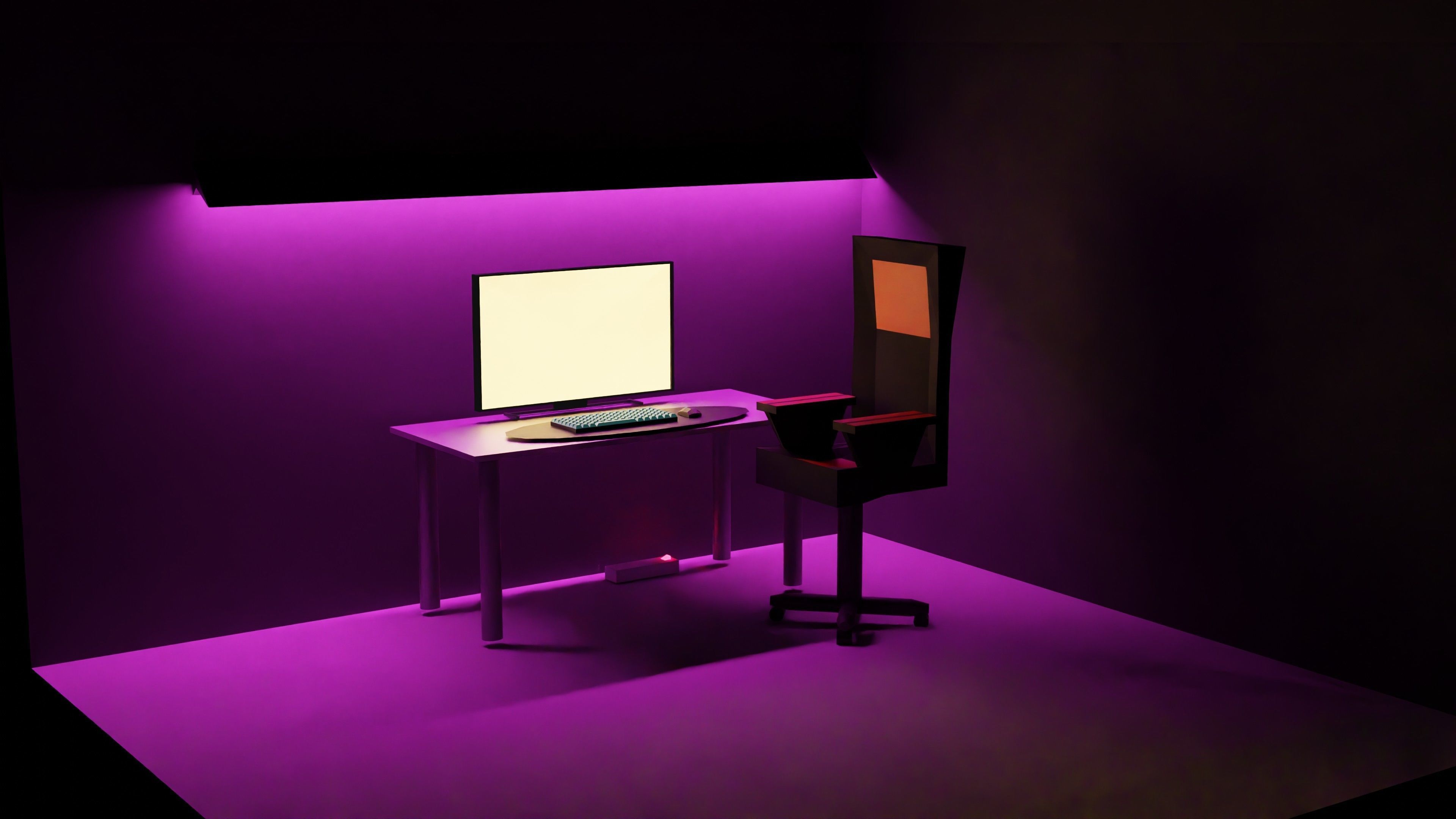 Gaming room low poly 3D model_18