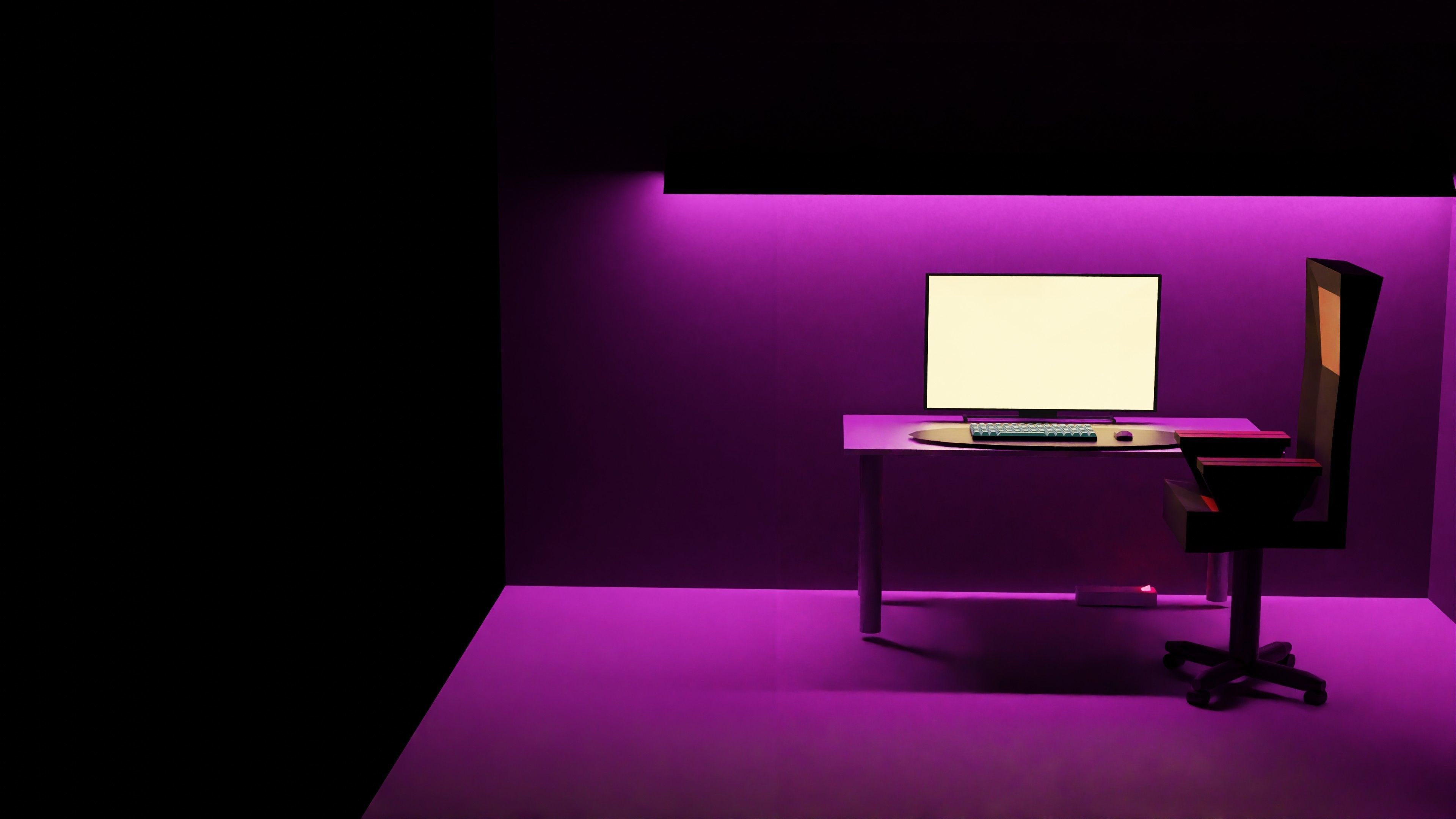 Gaming room low poly 3D model_9