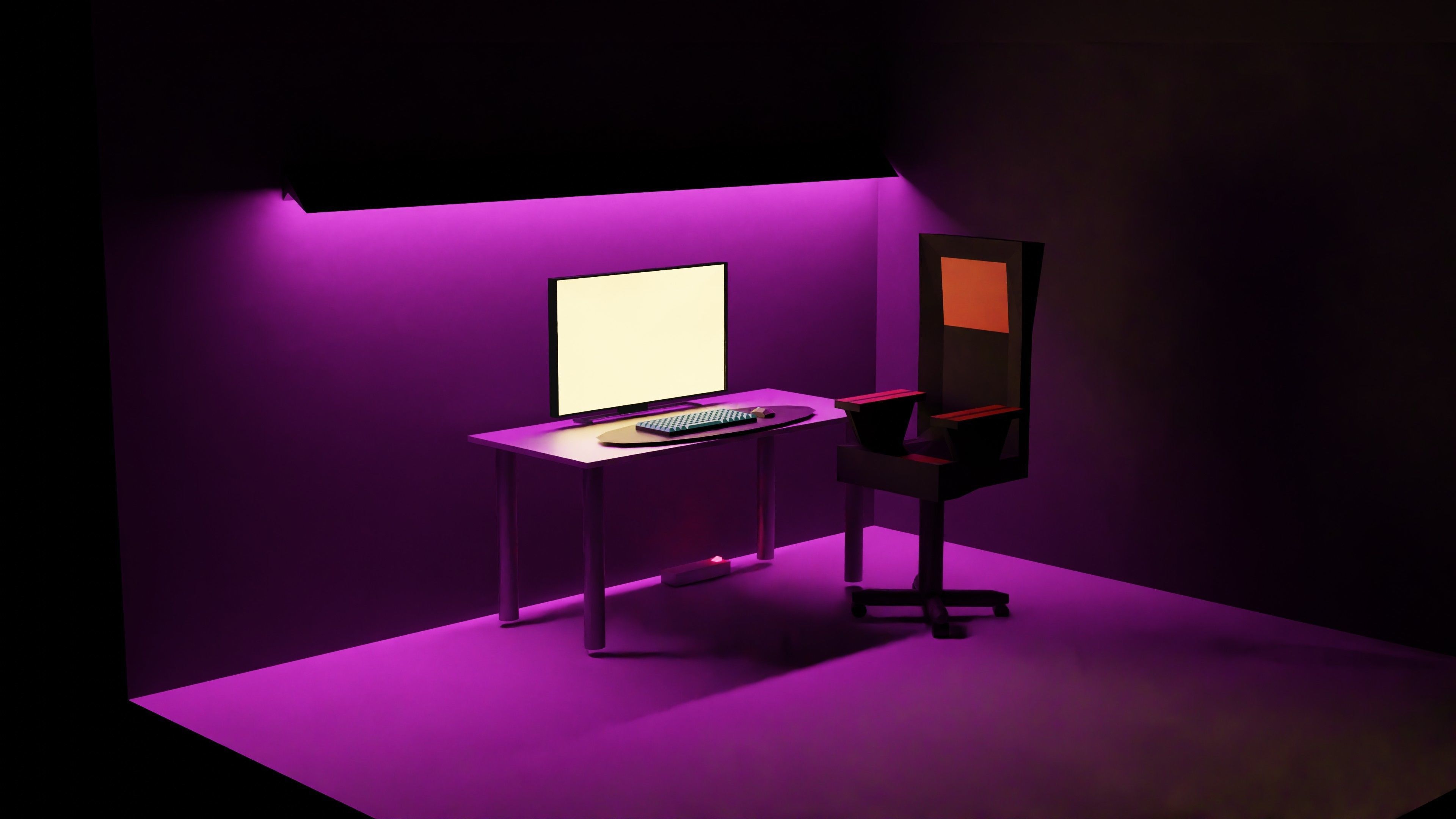 Gaming room low poly 3D model_22